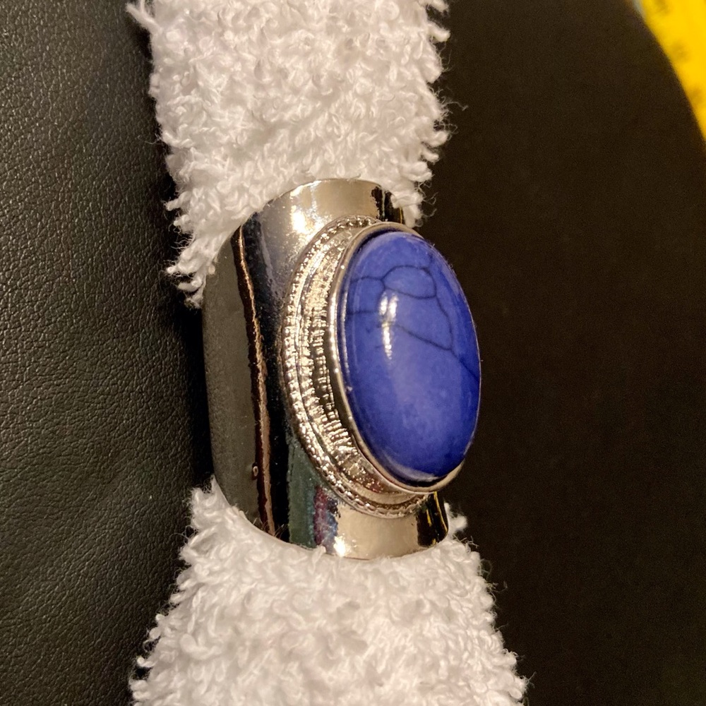 Vintage Lapis 925 Sterling ring Size 9 - Picture 3 of 6